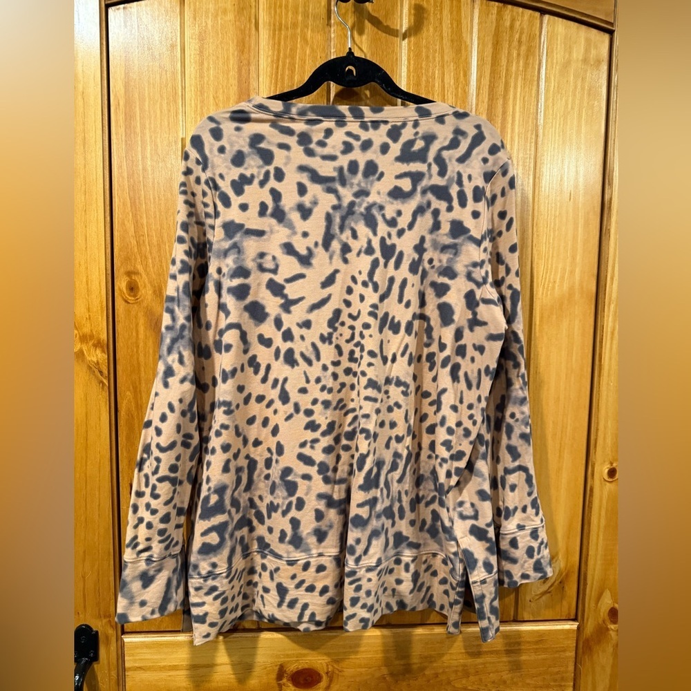 Belle by Kim Gravel Animal Print Top - Orange and Gray - Picture 3 of 7